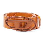 Leather belt with tonal buckle Diesel , Orange , Heren