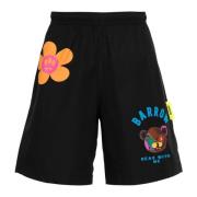 Zwarte Bloemen Bermuda Shorts Barrow , Black , Heren