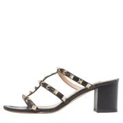 Pre-owned Leather sandals Valentino Vintage , Black , Dames