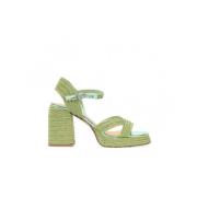 Metallic Gevlochten Sandaal Valle Model Castañer , Green , Dames