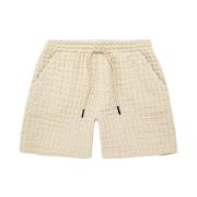 Wafelstructuur Shorts OAS , Beige , Heren