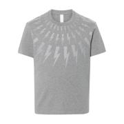 Bolt Print T-shirt Neil Barrett , Gray , Heren