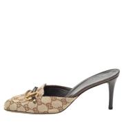 Pre-owned Canvas mules Gucci Vintage , Brown , Dames