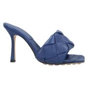 Leather heels Bottega Veneta , Blue , Dames