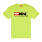 T-shirt met geborduurd logo Diesel , Green , Heren