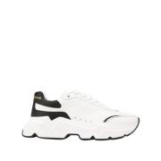 Witte lage sneakers met contrast hiel Dolce & Gabbana , White , Dames