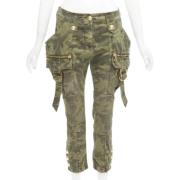 Pre-owned Cotton bottoms Balmain Pre-owned , Green , Dames