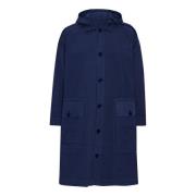 Navy Match Parka Hoodie Lange Mouw Henrik Vibskov , Blue , Heren