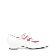 Witte Mary-Jane Ballerina Platte Schoenen Carel , White , Dames