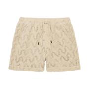 Geometrische Golf Gehaakte Shorts OAS , Beige , Heren