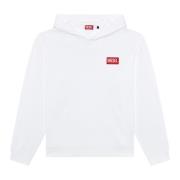Oversized hoodie with logo patch Diesel , White , Heren