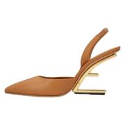 Leather heels Fendi , Brown , Dames