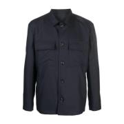 Luxe Wol Zijde Kasjmier Shirtjas Lardini , Blue , Heren