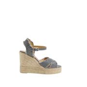 Gekruiste Band Donkergrijs Zilver Espadrille Castañer , Gray , Dames