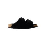 Wool sandals Birkenstock , Black , Dames