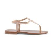 Tropische Print Leren Sandalen Dee Ocleppo , Beige , Dames