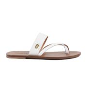 Leren Band Sandalen Dee Ocleppo , White , Dames