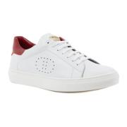 Witte Leren Sneaker met Rode Detail Dee Ocleppo , White , Dames