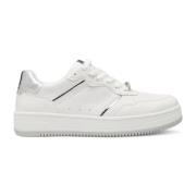 Witte Zilveren Sneakers voor Vrouwen Tamaris , White , Dames