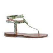 Tropische Print Capri Sandalen Dee Ocleppo , Multicolor , Dames