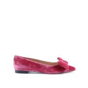 Fluwelen Ballerina met Strik Dee Ocleppo , Pink , Dames