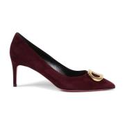 Burgundy Suede Boss Lady Pump Dee Ocleppo , Red , Dames