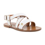 Leren sandalen met tweedelige banden Dee Ocleppo , White , Dames