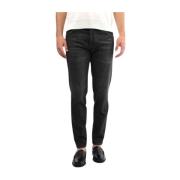 Zwarte Slim Fit Jeans met knoopsluiting Michael Coal , Black , Heren