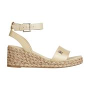 Beige Satijnen Platte Sandaal Tommy Hilfiger , Beige , Dames