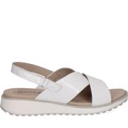 Witte Casual Open Platte Sandalen Caprice , White , Dames