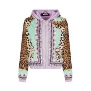 Sportieve Jaguar Print Hooded Jacket Just Cavalli , Multicolor , Dames