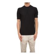 Ronde Hals Zwarte T-Shirt Paolo Pecora , Black , Heren