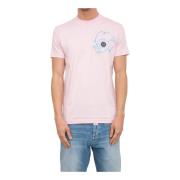 Skull Dripping Round Neck T-shirt Philipp Plein , Pink , Heren