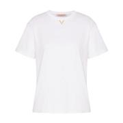 Witte Katoenen Jersey V-Logo T-shirt Valentino Garavani , White , Dame...