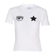 Wit Eye Star Logo T-Shirt Chiara Ferragni Collection , White , Dames