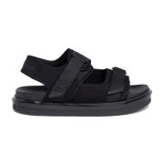 Zwarte Velcro Platte Sandalen voor Mannen Calvin Klein Jeans , Black ,...