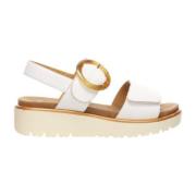 Witte platte sandalen voor vrouwen ara , White , Dames