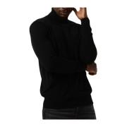 Heren Roll Neck Pullover Sweater Profuomo , Black , Heren