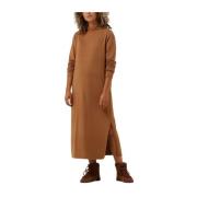 Midi Jurk Kameel Kleur Stijlvol Penn&Ink N.Y , Brown , Dames