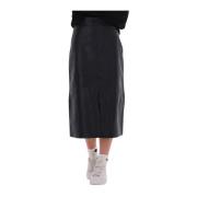 Vegan Leren Rok Zwart 10Days , Black , Dames