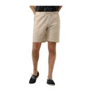 Heren Linnen Shorts Aklt James Anerkjendt , Beige , Heren