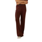 Metallic Wide Leg Gebreide Broek Minus , Brown , Dames