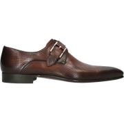 Heren Leren Monk Strap Schoenen Magnanni , Brown , Heren