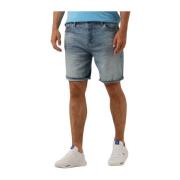 Blauwe Denim Shorts The Owen Pure Path , Blue , Heren