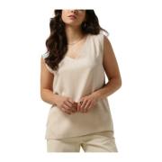Stijlvolle Zand Top Knit-ted , Beige , Dames