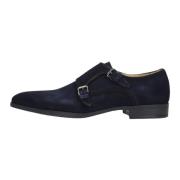 Klassieke Blauwe Suède Dubbele Gespschoenen Giorgio , Blue , Heren