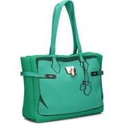 Groene Textiel Shopper Venere Shopping V73 , Green , Dames