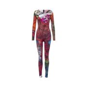 Patchwork Scarves Print Jersey Jumpsuit Marine Serre , Multicolor , Da...