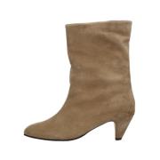 Beige Suède Stiletto Enkellaars Anonymous Copenhagen , Beige , Dames