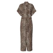 Leopard Print Mathilde Jumpsuit Lollys Laundry , Brown , Dames